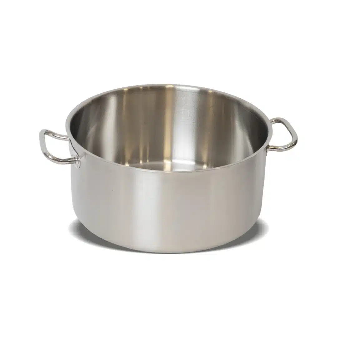 Cacerola baja de acero inoxidable