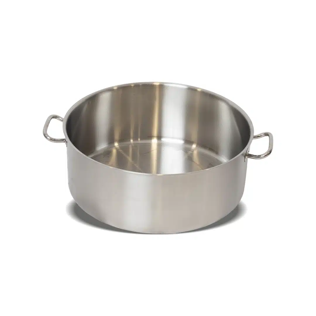 Cacerola ancha de acero inoxidable